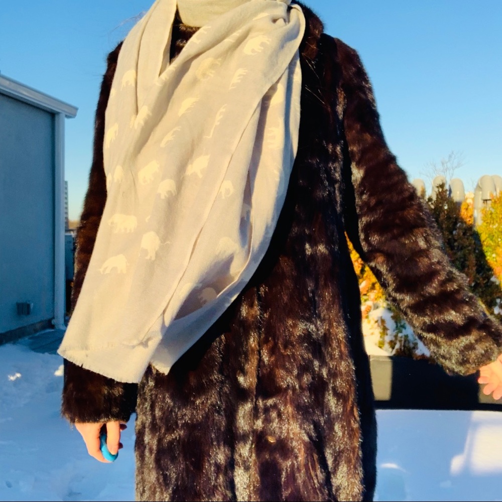 Wool Elephant Long Rectangular Palatine Wrap Scarf - image 5